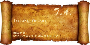 Teleky Arion névjegykártya